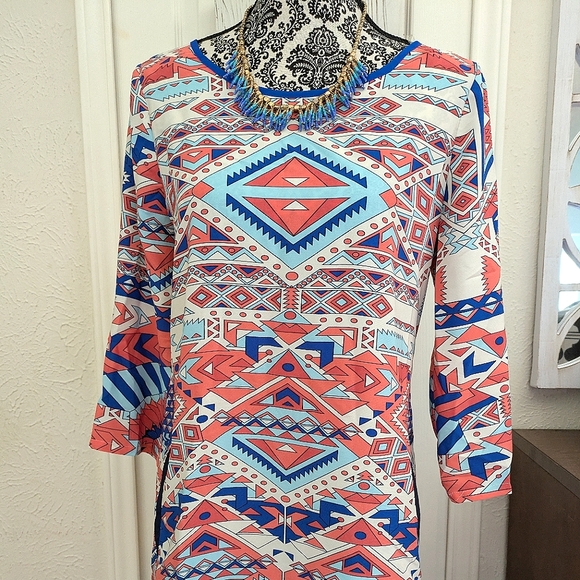 Mod Abstract Dress, - Picture 3 of 14